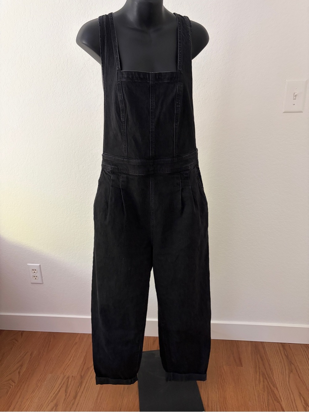 Madewell Black Denim Overalls, size 6